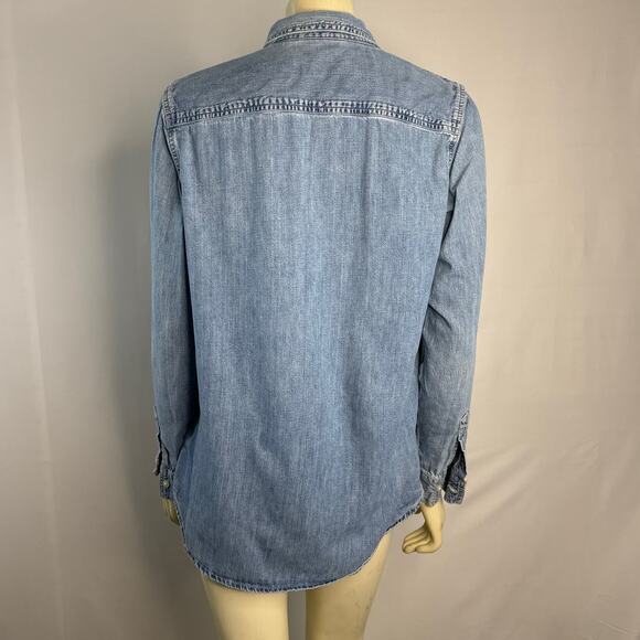 Vintage Y2K Gap Denim button down blue shirt ladies size large - Picture 9 of 13